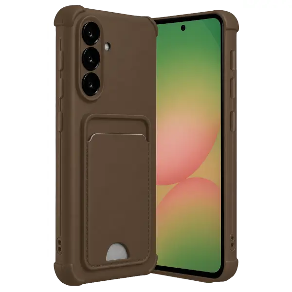 Samsung Galaxy A17 5G Kelvin Kartvizitli Silikon - Kahverengi