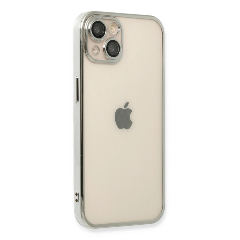 Apple İphone 14 Plus Kılıf Razer Lensli Silikon - Gümüş