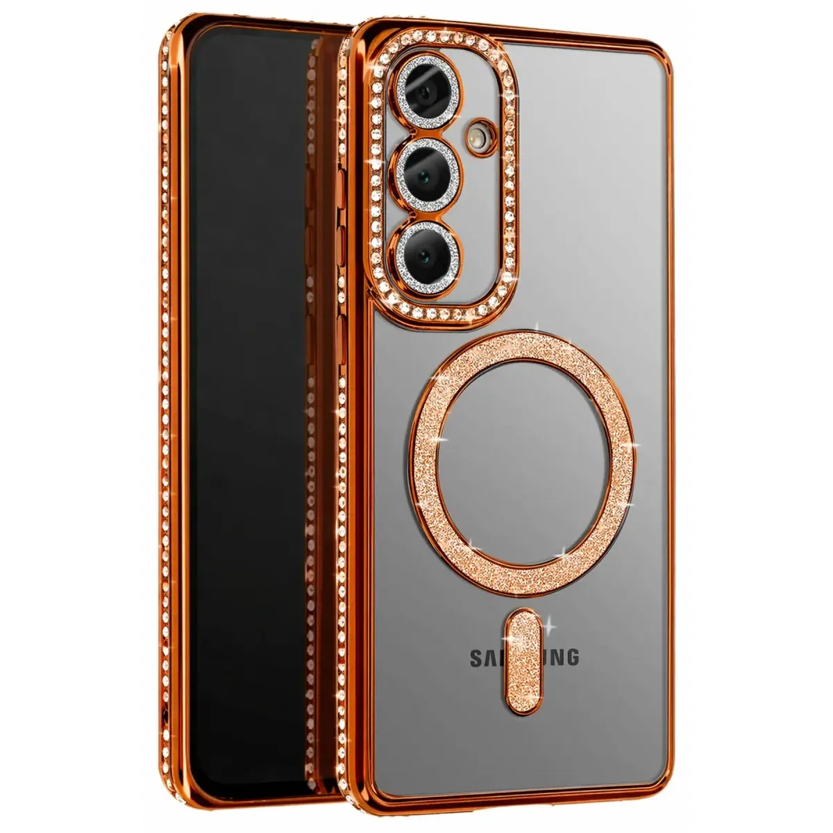 Samsung Galaxy A37 5G Joke Simli Magneticsafe Kılıf - Turuncu