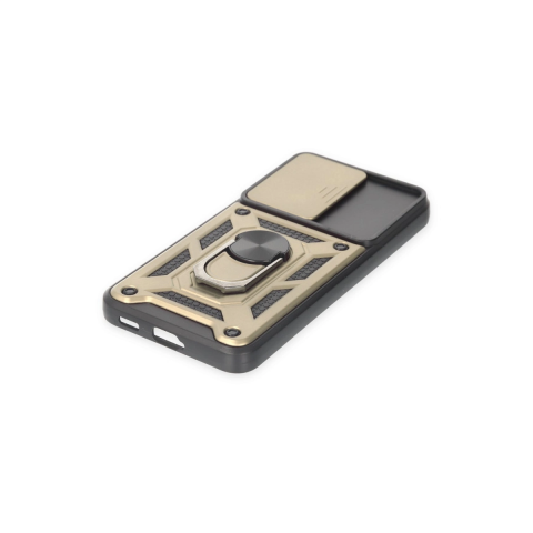 Samsung Galaxy S23 Fe Kılıf Pars Lens Yüzüklü Silikon - Gold