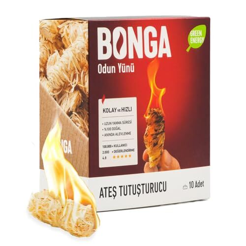 Mangal Tutuşturucu, Soba, Şömine, 10 Adet 140 g - Jel ve Çıra Alternatifi Doğal Odun Yünü