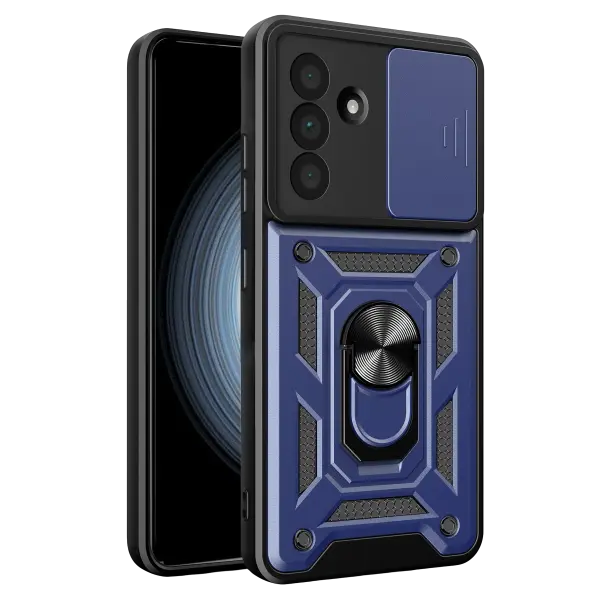 Samsung Galaxy A27 5G Pars Lens Yüzüklü Silikon - Lacivert