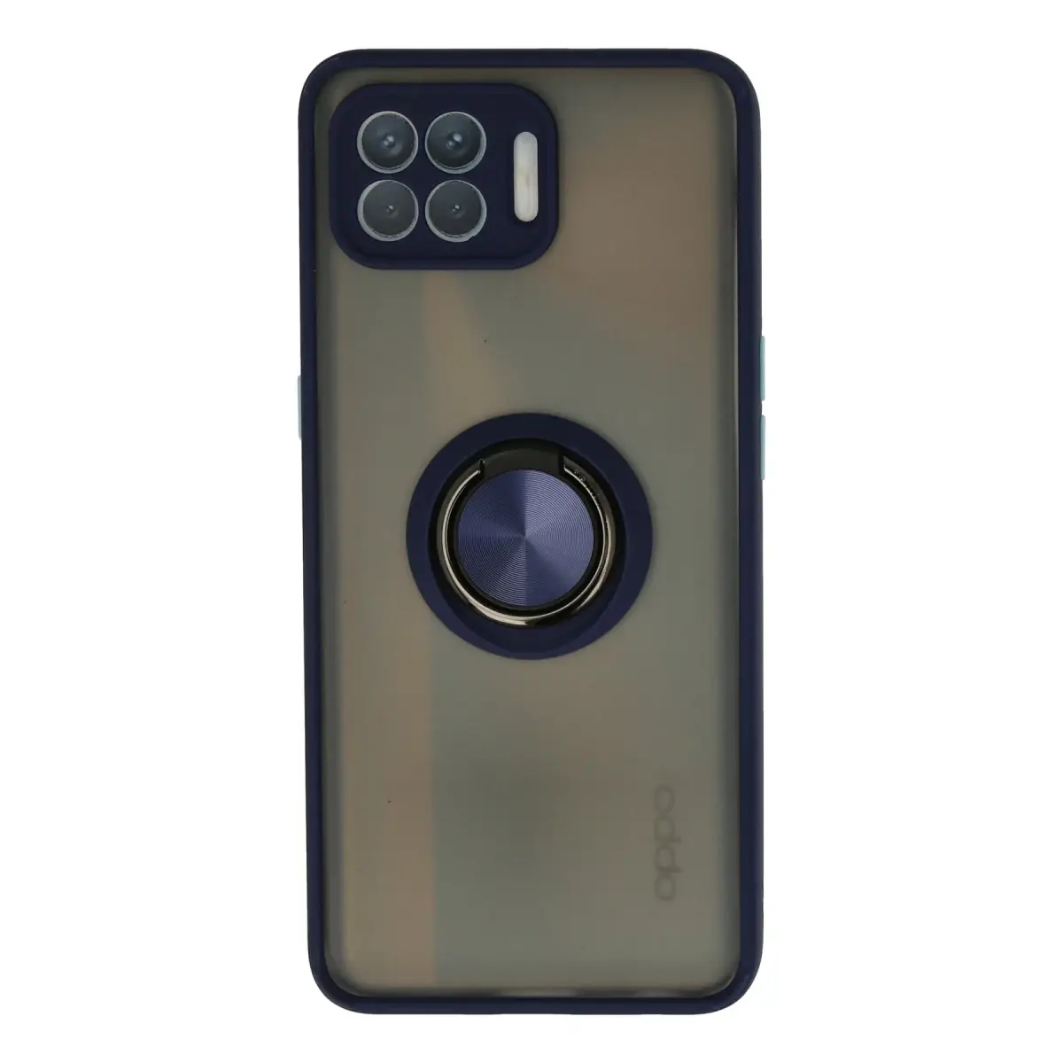 Oppo Reno 4 Lite Kılıf Montreal Yüzüklü Silikon Kapak - Lacivert