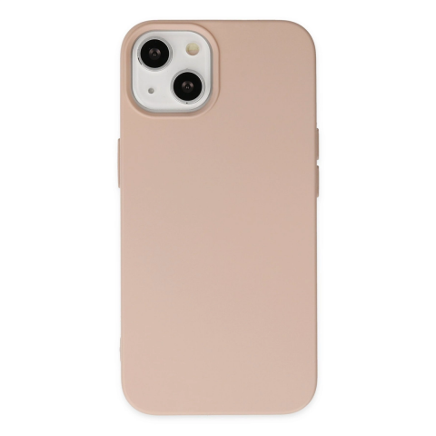Apple İphone 14 Plus Kılıf Nano İçi Kadife Silikon - Pudra