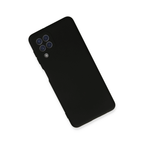 Samsung Galaxy A22 Kılıf Nano İçi Kadife Silikon - Siyah