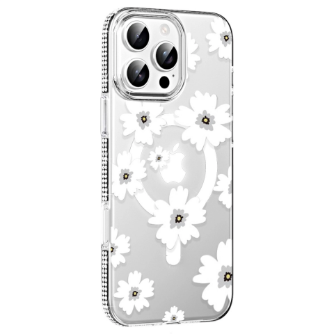 Joko Apple İphone 16 Pro Max Floral Magsafe Kapak - Beyaz