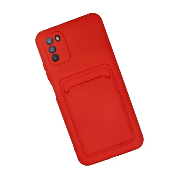 Xiaomi Pocophone M3 Kılıf Kelvin Kartvizitli Silikon - Kırmızı