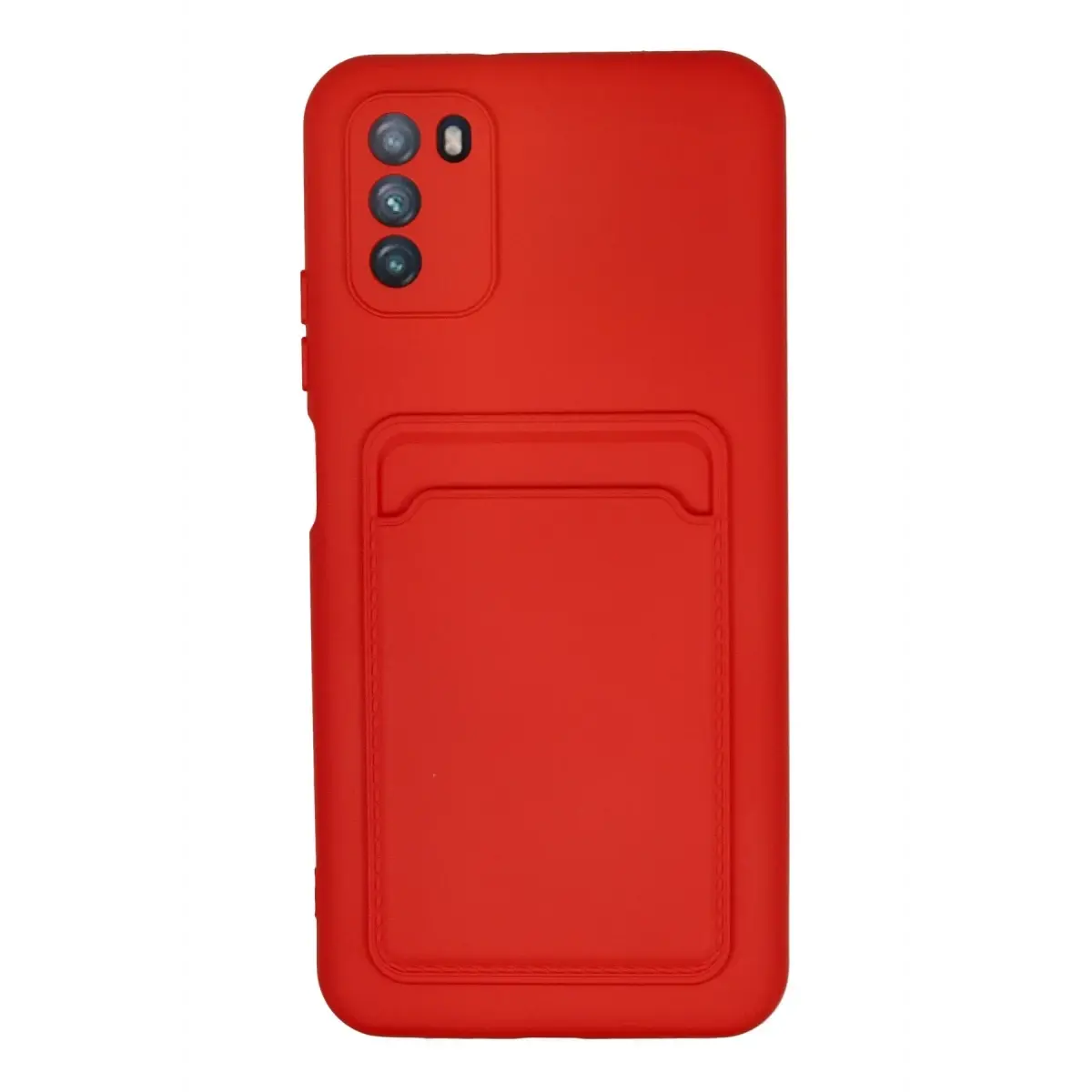 Xiaomi Pocophone M3 Kılıf Kelvin Kartvizitli Silikon - Kırmızı
