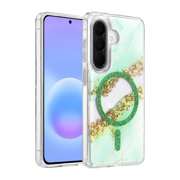 Onegif Samsung Galaxy A37 5g Lotus Simli Magsafe Kapak - Yeşil