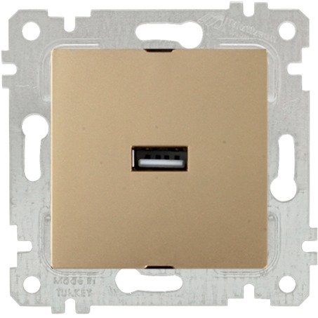 Mutlusan Rita Mek Tuş Tekli Usb Şarj Priz i A. Altın 2200 448 0180