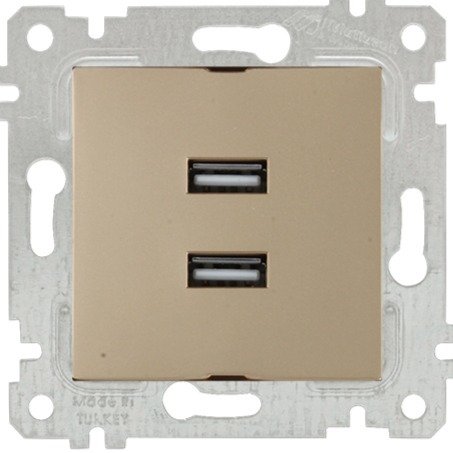 Mutlusan Rita Mek Tuş İkili Usb Şarj Priz i A. Altın 2200 449 0180