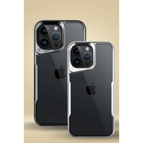 Apple İphone 15 Pro Max Kılıf Boyi Silikon Kapak - Gümüş