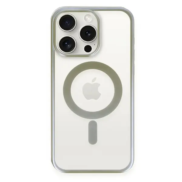 Apple iPhone 15 Pro Max Kılıf Erozi Magsafe Kapak - Gri