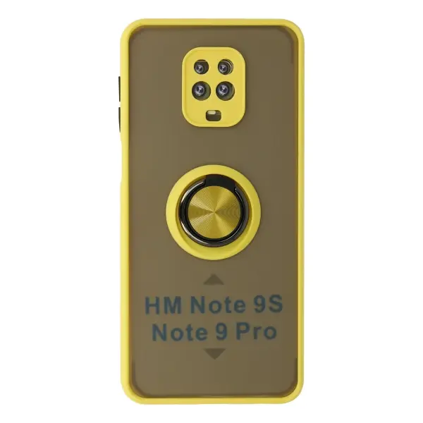 Xiaomi Redmi Note 9 Pro Kılıf Montreal Yüzüklü Silikon Kapak - Sarı