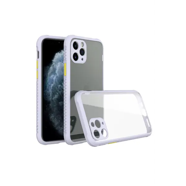 Apple iPhone 11 Pro Kılıf Miami Şeffaf Silikon - Lila