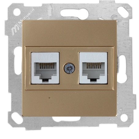 Mutlusan Rita Mek Tuş Data Priz i 2*Rj45 Cat 6  A. Altın 2200 141 0180