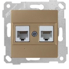 Mutlusan Rita Mek Tuş Data Priz i 2*Rj45 Cat 6  A. Altın 2200 141 0180