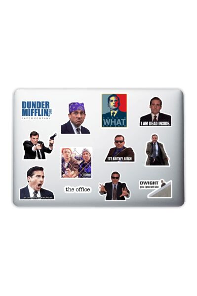 The Office temalı dekoratif sticker seti 010; laptop, notebook, tablet ve telefon için