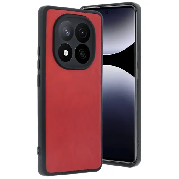Xiaomi Redmi Note 14 Pro 4G Kılıf Aras Deri Kapak - Kırmızı