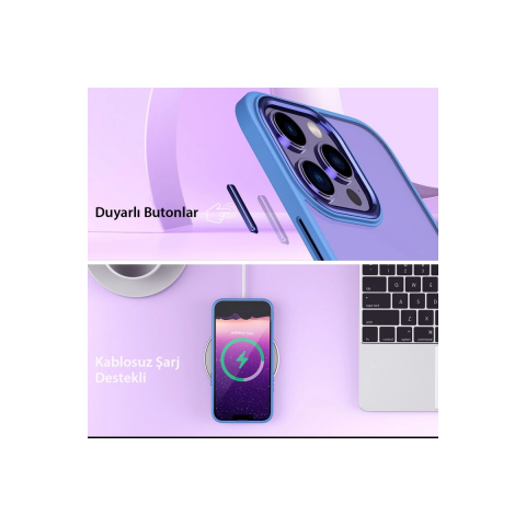 Apple İphone 13 Pro Max Kılıf Power Silikon - Sierra Blue