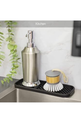 Silikon Yağdanlık Yağlık Standı Altlığı, Çok Amaçlı Organizer ve Sabunluk Altlığı, 1 Adet, Gri