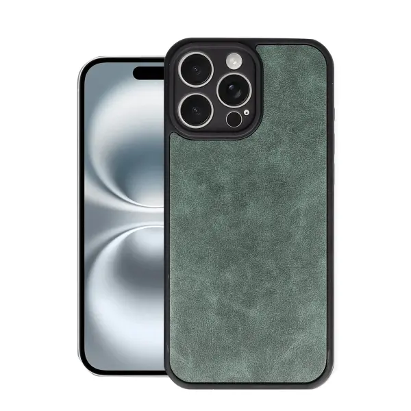 Apple iPhone 16 Pro Kılıf Aras Deri Kapak - Koyu Yeşil