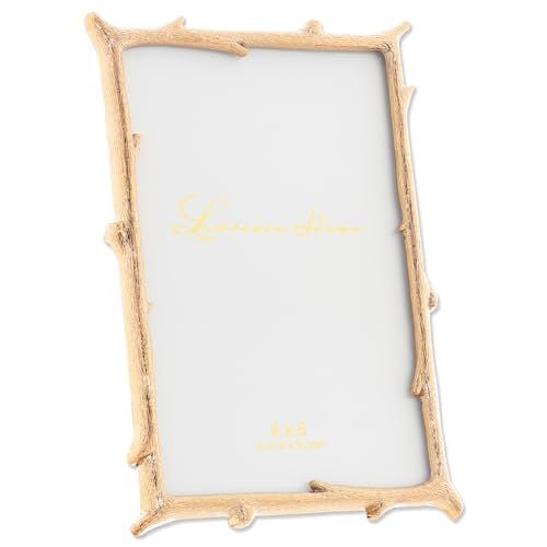 4x6 Gold Metal Picture Frame with Natural Branch Design