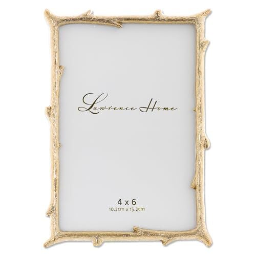 4x6 Gold Metal Picture Frame with Natural Branch Design