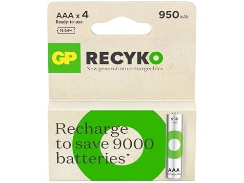 Recyko 950 Aaa ince kalem Ni-Mh şarjlı pil, 1.2 V, 4'lü kart