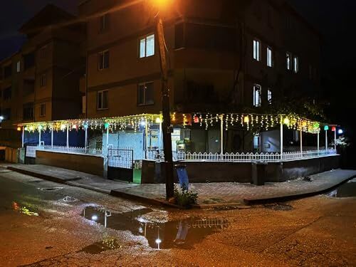 Bahçe Aydınlatma Lambası, Alaçatı Stil Dekoratif Ağaç Feneri 10'lu Set – Renkli Dış Mekan Işıklandırma, E27 Duylu