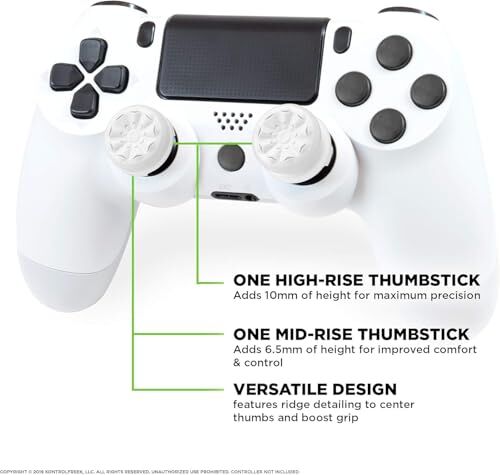 Galaxy White PlayStation 4 (PS4) ve PlayStation 5 (PS5) için | Performans Kontrol Cihazları | 1 Yüksek, 1 Orta | Beyaz