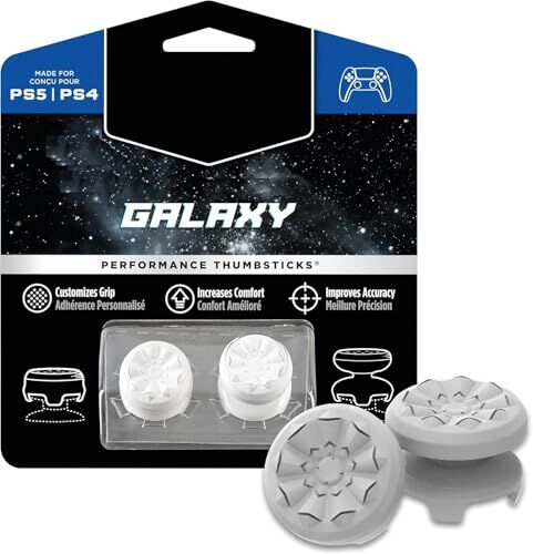 Galaxy White PlayStation 4 (PS4) ve PlayStation 5 (PS5) için | Performans Kontrol Cihazları | 1 Yüksek, 1 Orta | Beyaz