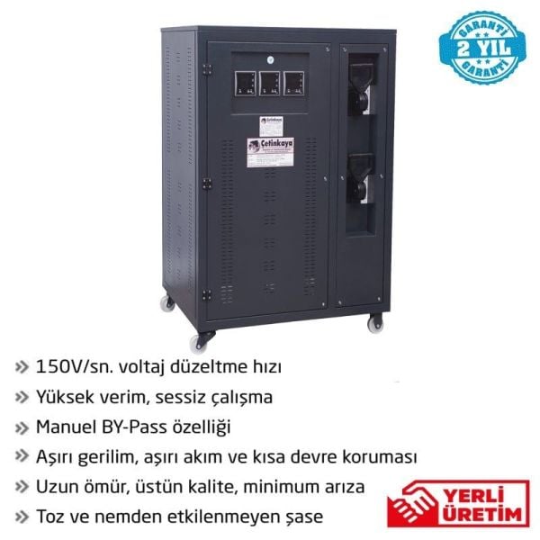 Çetinkaya 100 Kva Regülatör 300/460V-380V Trifaz Korumalı BS