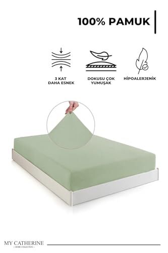 Lastikli & Hipoalerjenik Çarşaf |%100 Pamuk Çarşaf Penye Kumaş | Tek-Çift Kişilik-Battal Boy Çarşaf -Adacayı-200X200, Luxcarsaf