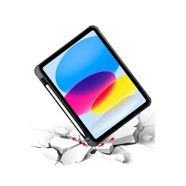Apple iPad 2025 10.9 10.Nesil (A16) Kılıf Kalemlikli Mars Tablet Kılıfı - Siyah