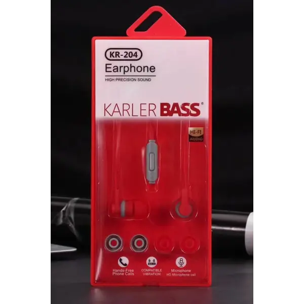 Karler Bass KR-204 Kablolu Kulaklık - Kırmızı