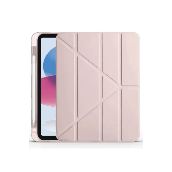 Apple iPad 2025 10.9 10.Nesil (A16) Kılıf Kalemlikli Mars Tablet Kılıfı - Rose Gold