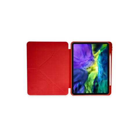 Samsung Galaxy P610 Tab S6 Lite 10.4 Kılıf Kalemlikli Mars Tablet Kılıfı - Kırmızı