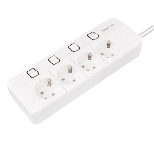 Yamatik Xman Ayrı Anahtarlı 1.5 Metre Termal Güvenlik Akım Korumalı Grup Priz, 4000W, 16 Ah, 4'lü
