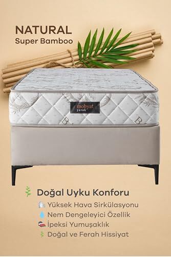 Natural Süper Bambu Full ortopedik yatak, 90 x 200