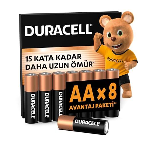 Basıc AA Alkalin Kalem Pil, 8'li Paket, 1,5V