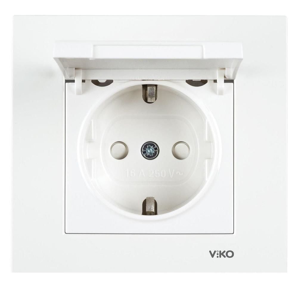Viko Karre Etiketli Kapaklı Topraklı Priz  Çocuk K. Beyaz