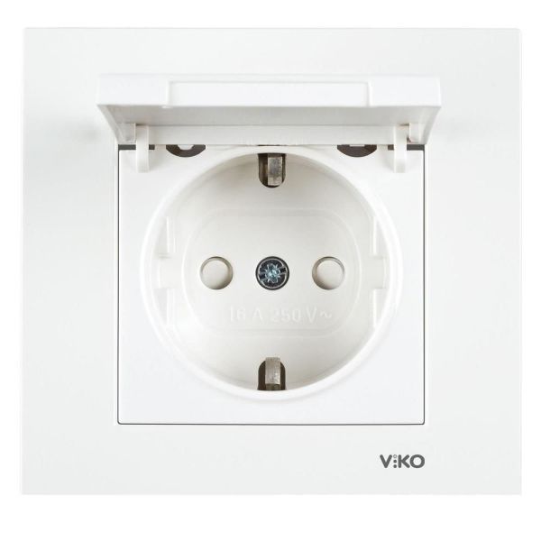 Viko Karre Etiketli Kapaklı Topraklı Priz  Çocuk K. Beyaz