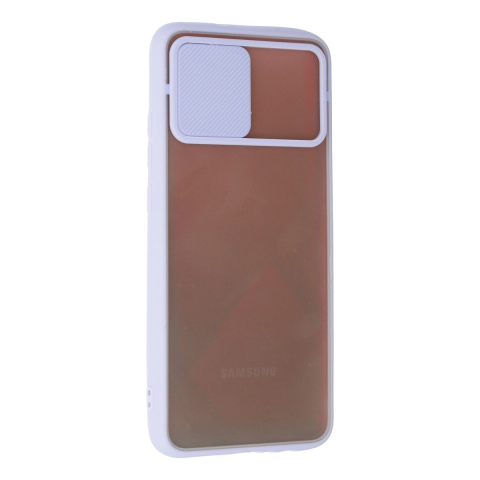 Samsung Galaxy A02s Kılıf Palm Buzlu Kamera Sürgülü Silikon - Lila