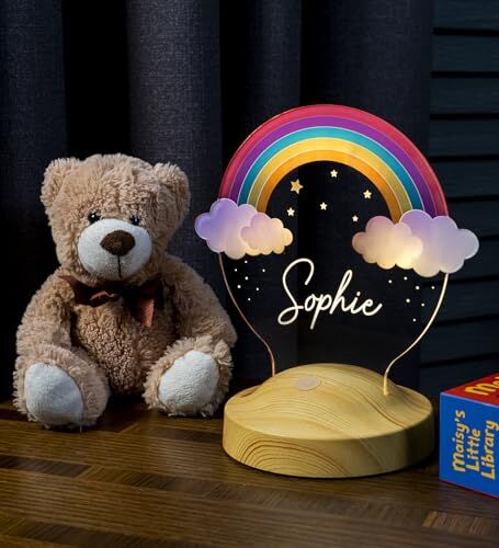 Gökkuşağı Çocuk Hediyesi Rainbow LED Gece Lambası, Çocuk Odası Aydınlatması, Erkek Bebek ve Kız Bebek için