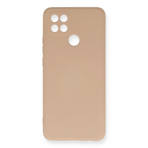 Oppo A15 Kılıf Nano İçi Kadife Silikon - Pudra