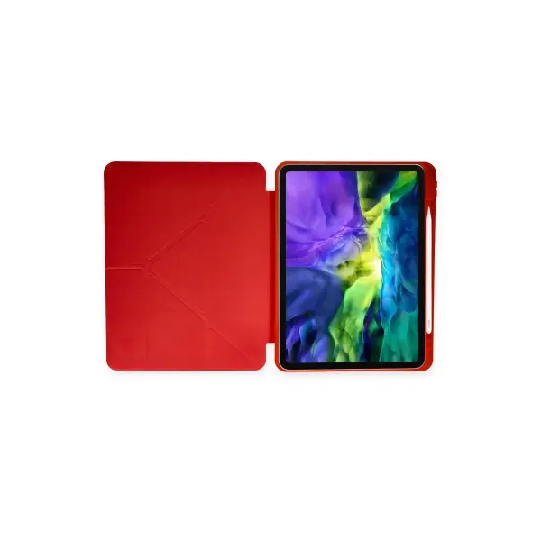 Apple iPad 2025 10.9 10.Nesil (A16) Kılıf Kalemlikli Mars Tablet Kılıfı - Kırmızı