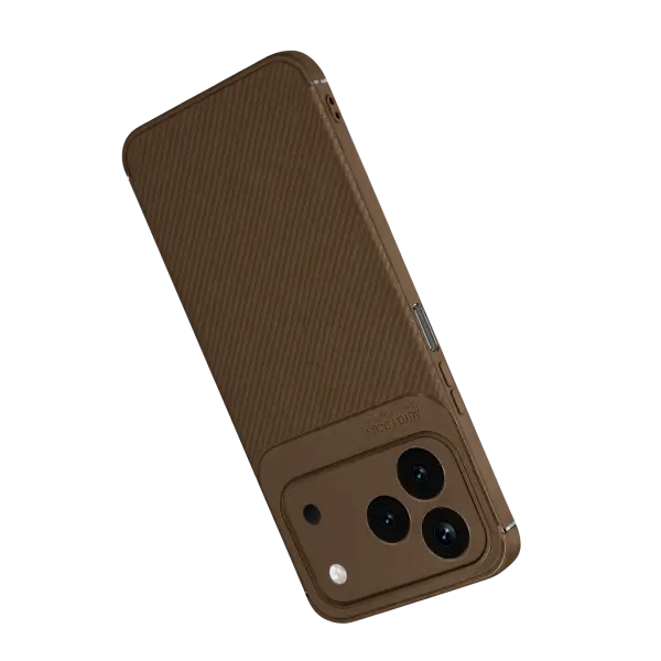 Tecno Spark 50 4G Auto Focus Karbon Kapak - Kahverengi