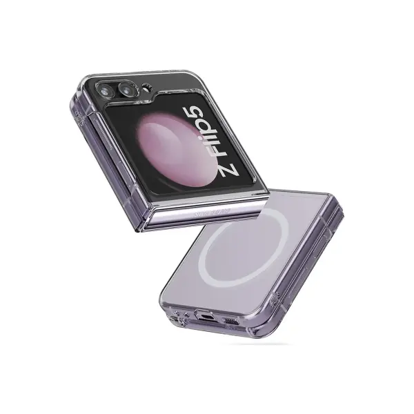 Samsung Galaxy Z Flip 5 Kılıf Magneticsafe Şeffaf Silikon - Şeffaf
