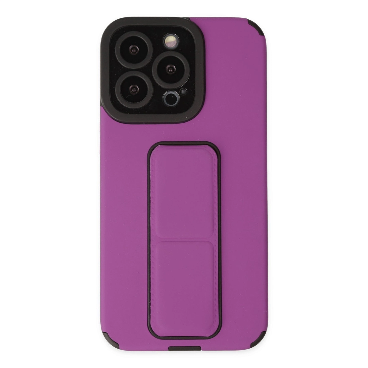 Apple İphone 13 Pro Max Kılıf Mega Standlı Silikon - Mor